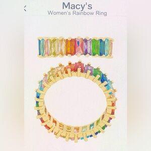 Macy's Multicolor Gemstone Ring with Gold Accents NEW NWOT